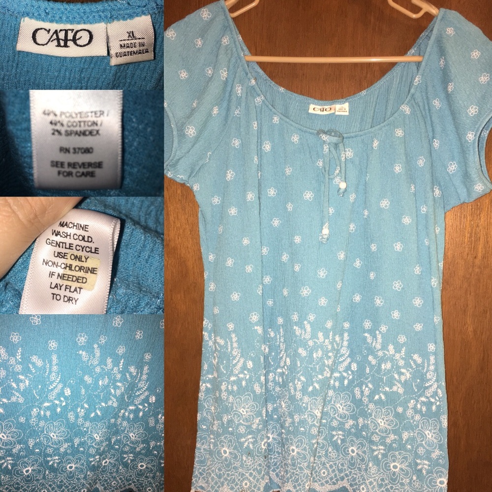 🏵GUC Cato peasant top in turquoise🏵